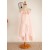 Blush Pink Chiffon Knee Length Flower Girl Dress With Handmade Flowers